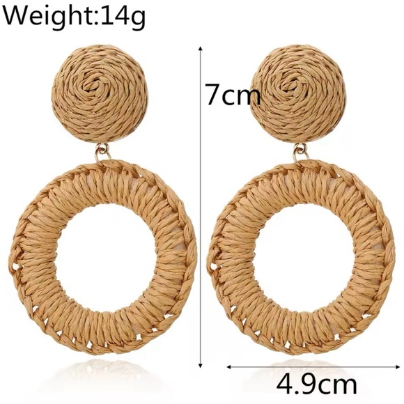 ‼️SALE‼️Rattan Drop Earrings - Picture 3 of 4